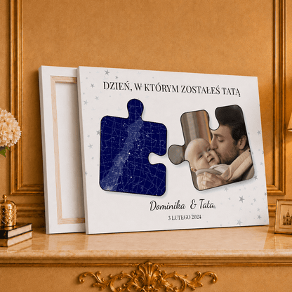 Kolaż ze zdjęć na płótnie Puzzle zostałeś prezent dla taty - idamell.com