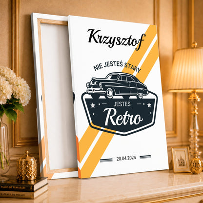Kolaż ze zdjęć na płótnie Styl retro — prezent dla mężczyzny - idamell.com