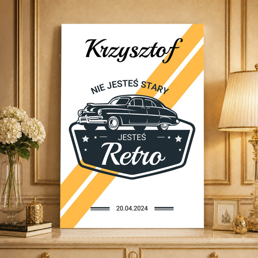 Kolaż ze zdjęć na płótnie Styl retro — prezent dla mężczyzny - idamell.com