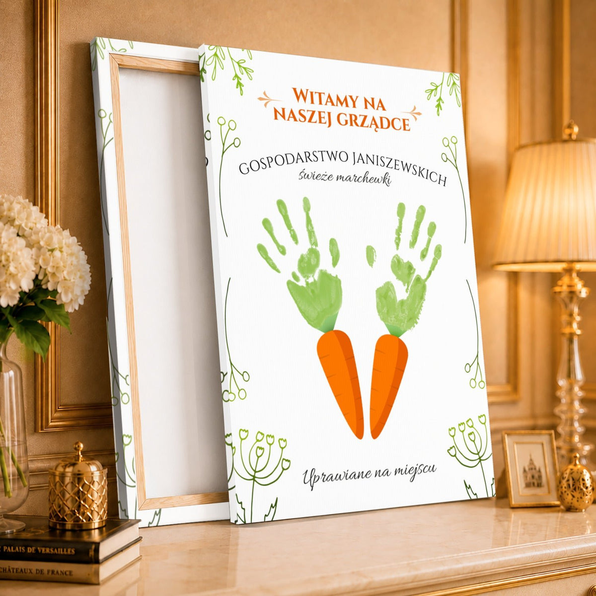 Kolaż ze zdjęć na płótnie Świeże marchewki — prezent na wielkanoc - idamell.com