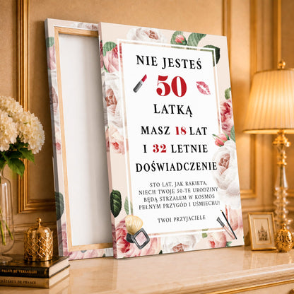 Kolaż ze zdjęć na płótnie Szalona pięćdziesiątka — prezent na urodziny - idamell.com