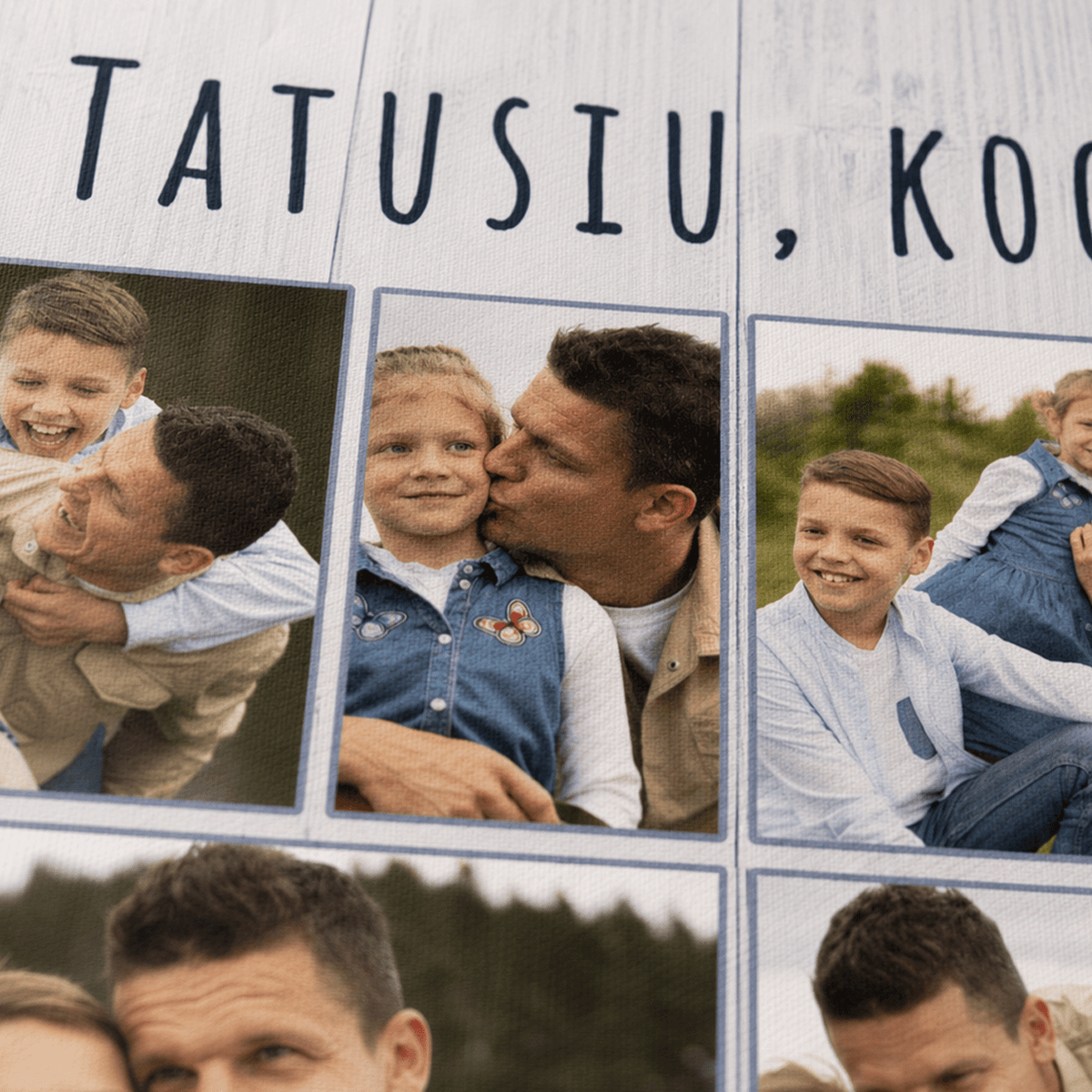 Kolaż ze zdjęć na płótnie w pastelowych barwach prezent dla taty - idamell.com