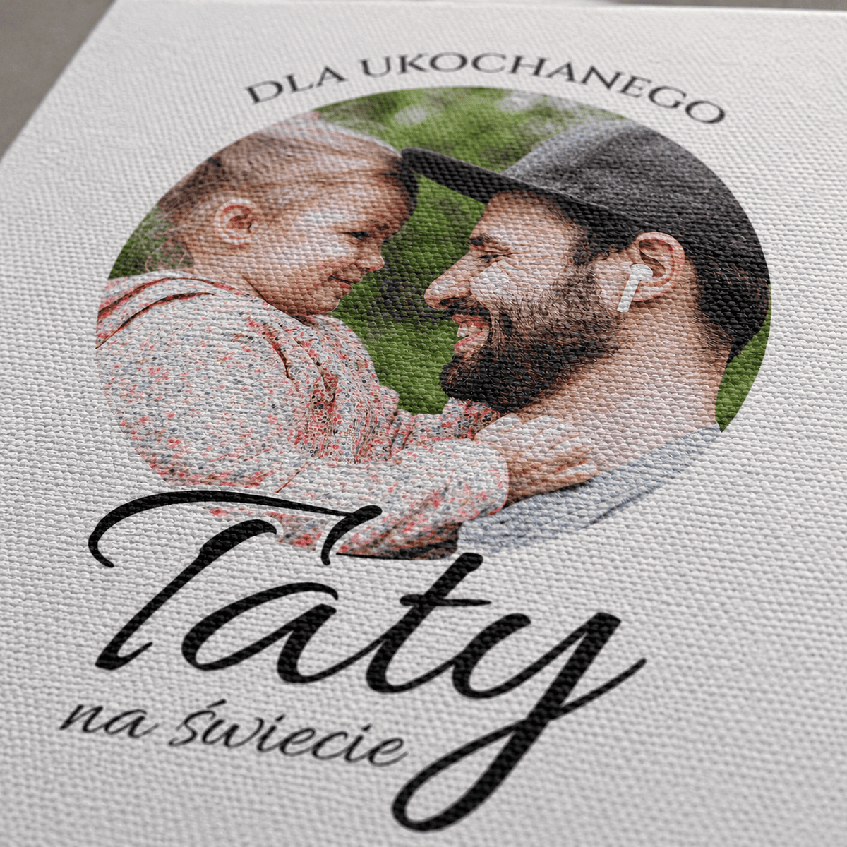 Kolaż ze zdjęć na płótnie w stonowanych barwach prezent dla taty - idamell.com