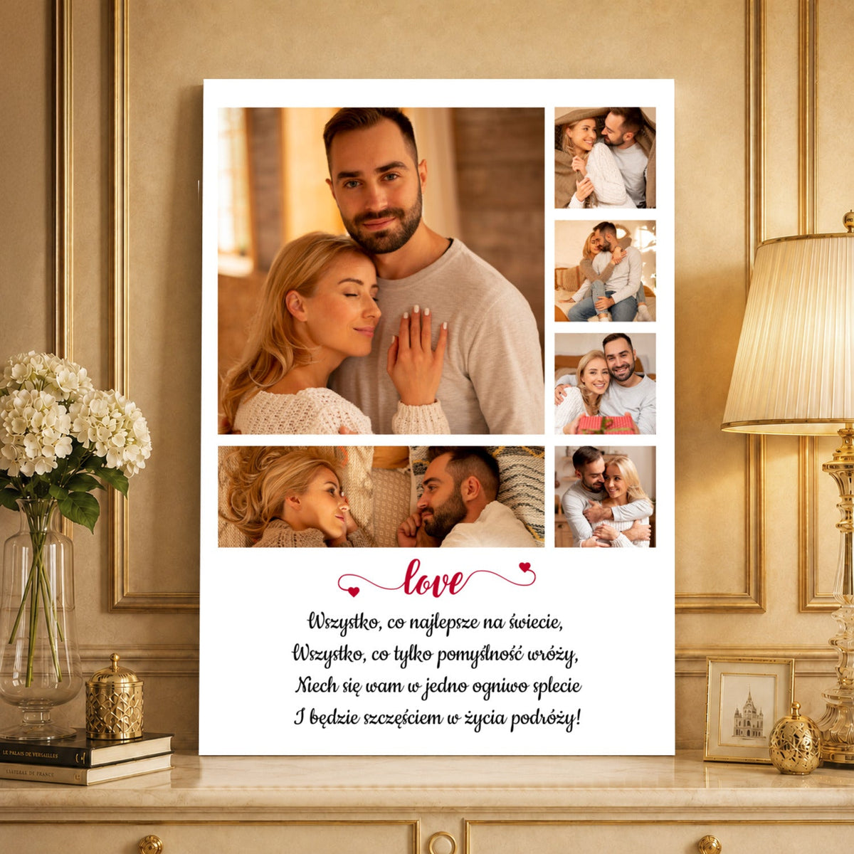 Kolaż ze zdjęć na płótnie Wszystko co najlepsze na świecie — prezent na rocznicę - idamell.com
