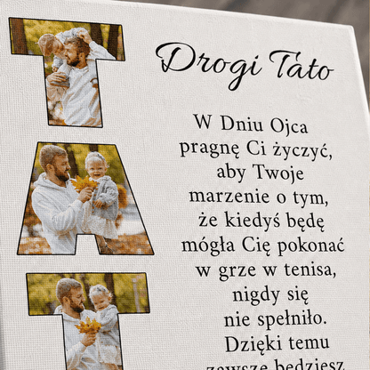Kolaż ze zdjęć na płótnie z jednym kadrem prezent dla taty - idamell.com