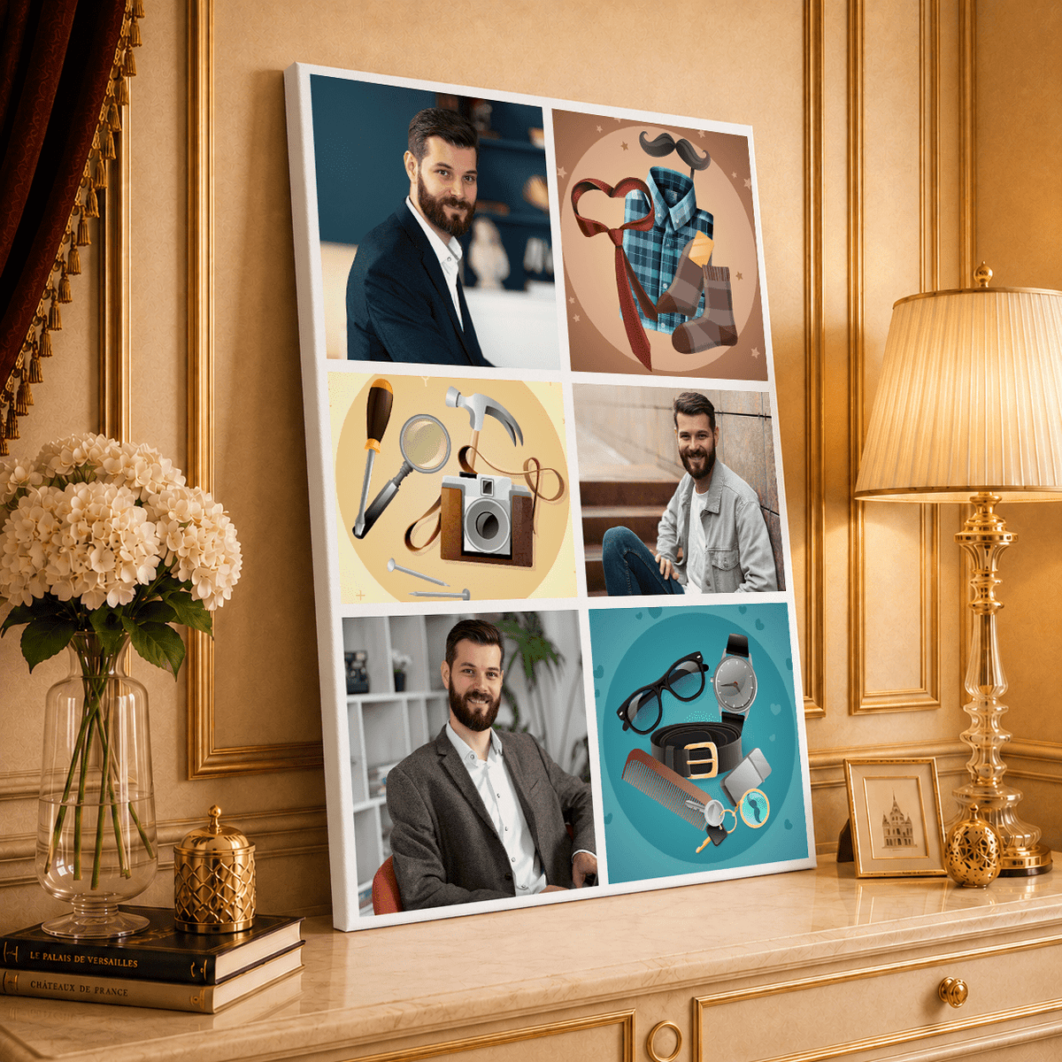 Kolaż ze zdjęć na płótnie zdjęcia grafiki prezent dla taty - idamell.com