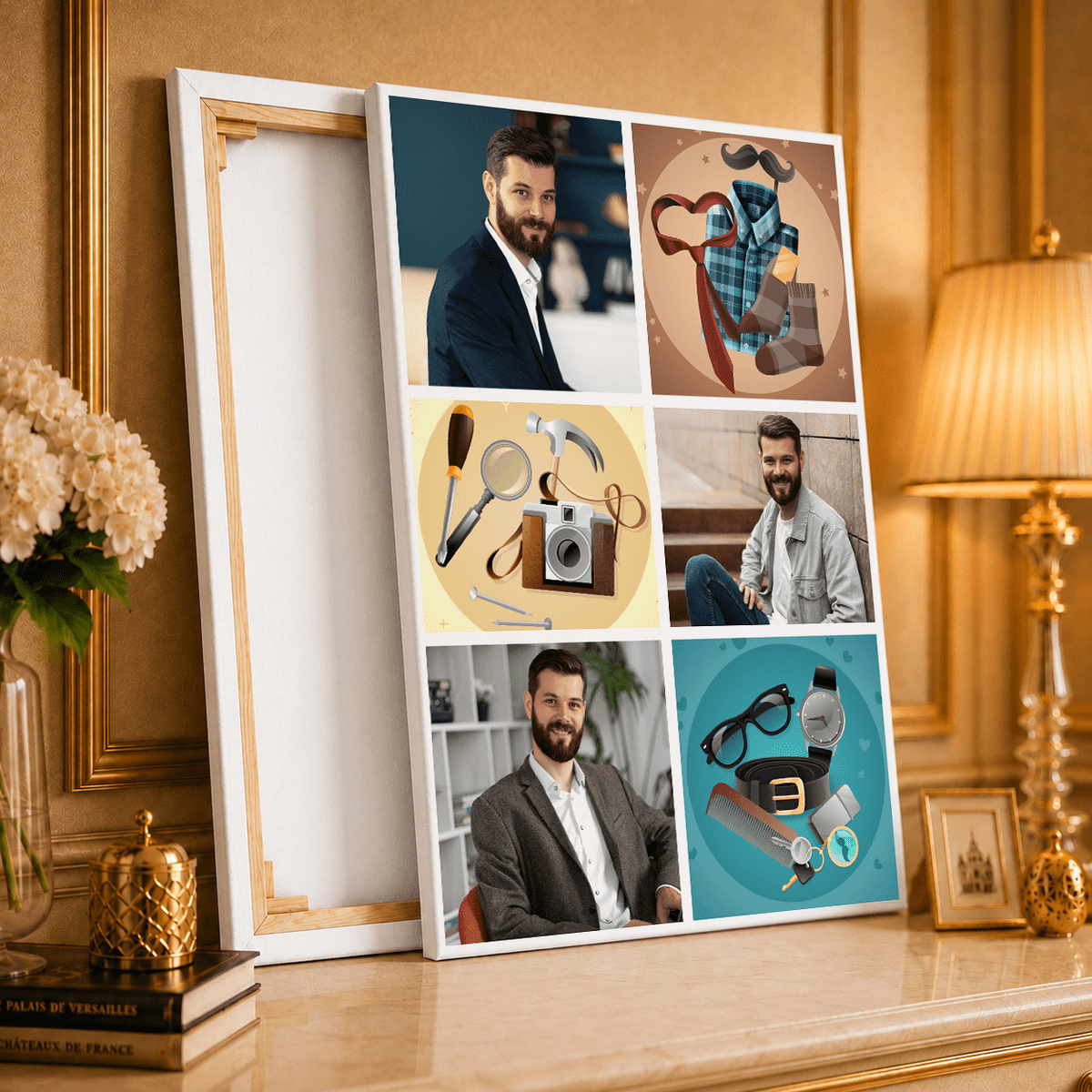 Kolaż ze zdjęć na płótnie zdjęcia grafiki prezent dla taty - idamell.com
