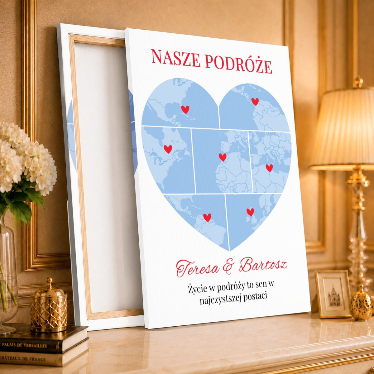 Kolaż ze zdjęć na płótnie Życie w podróży — prezent na rocznicę - idamell.com