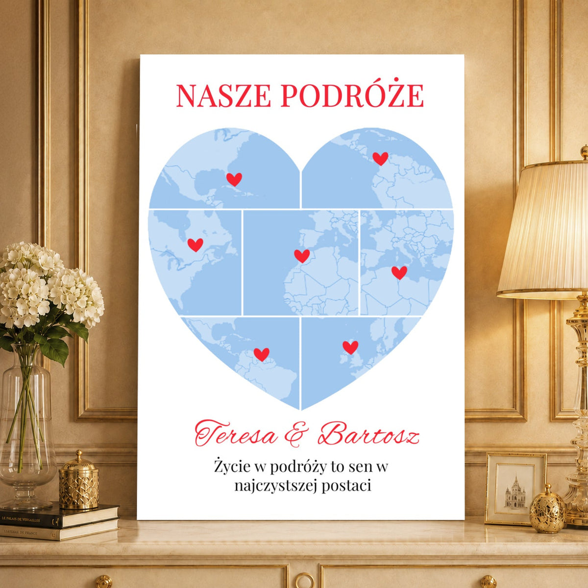 Kolaż ze zdjęć na płótnie Życie w podróży — prezent na rocznicę - idamell.com