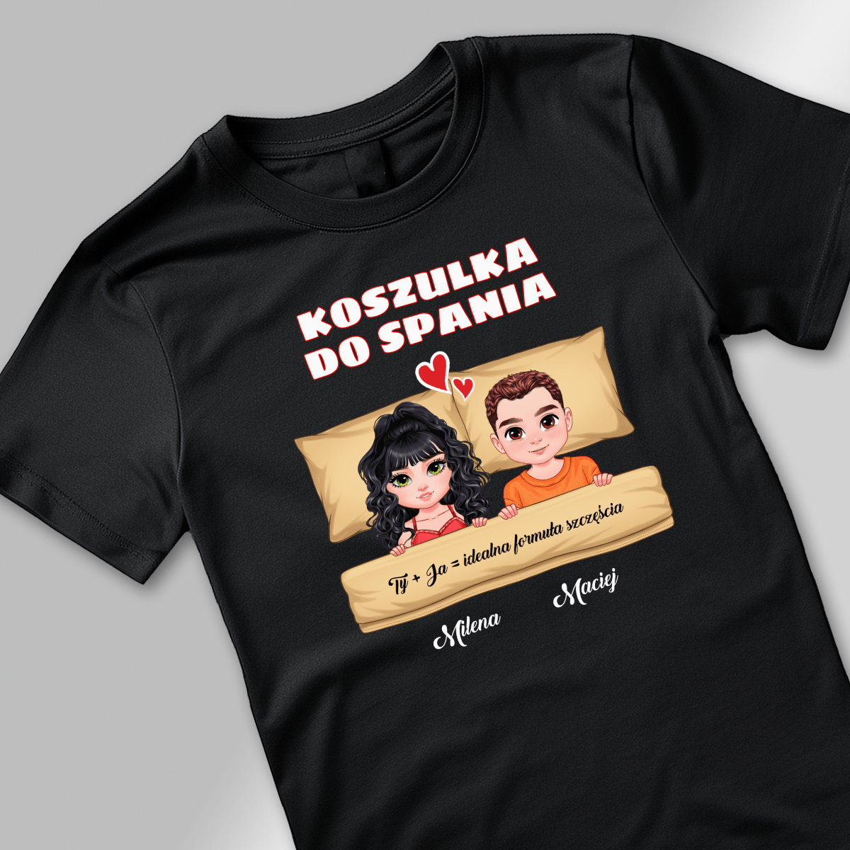 Koszulka damska z nadrukiem TY + JA - spersonalizowany prezent dla niej - idamell.com