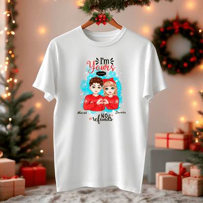 Koszulka damska z nadrukiem ZIMOWY CLIPART PARY - spersonalizowany prezent dla żony - idamell.com