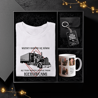 Koszulka + kubek + brelok KIEROWCA - Box prezentowy, spersonalizowany prezent dla mężczyzny - idamell.com