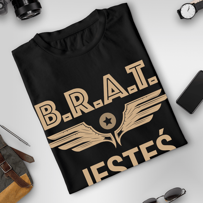 Koszulka męska z nadrukiem BRAT - prezent dla brata - idamell.com