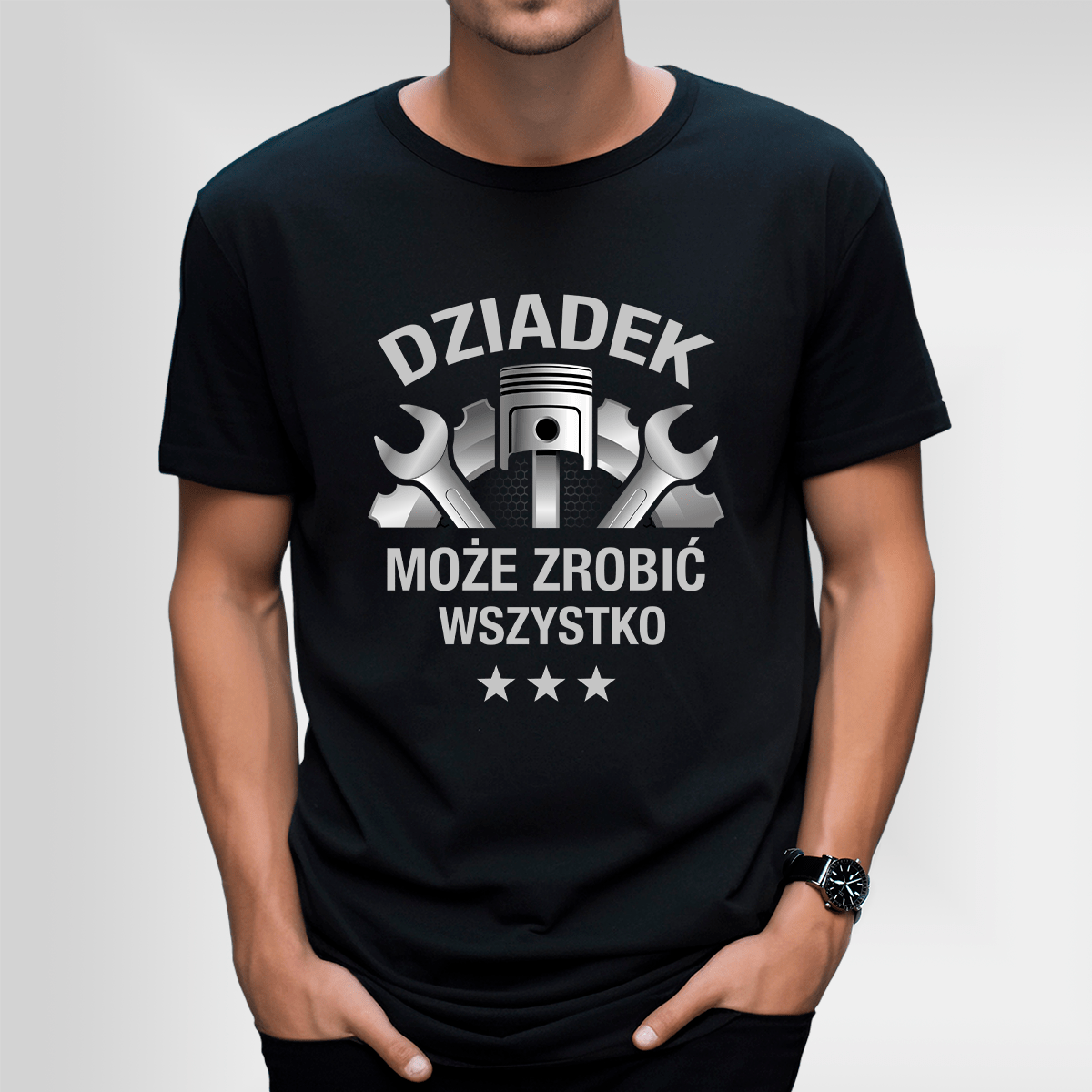 Koszulka męska z nadrukiem DZIADEK - prezent dla dziadka - idamell.com