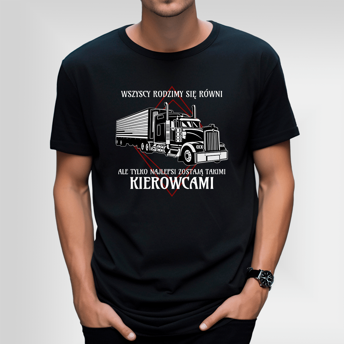 Koszulka męska z nadrukiem KIEROWCA - spersonalizowany prezent dla niego - idamell.com