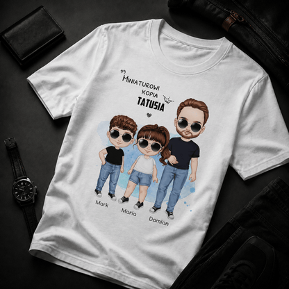 Koszulka męska z nadrukiem KOPIE TATUSIA - spersonalizowany prezent dla taty - idamell.com