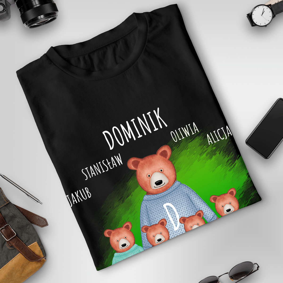 Koszulka męska z nadrukiem NAJLEPSZY NA ŚWIECIE - spersonalizowany prezent dla dziadka - idamell.com