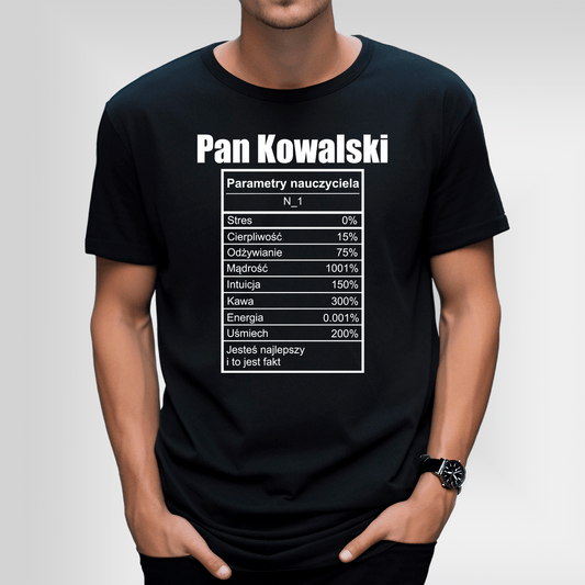 Koszulka męska z nadrukiem NAUCZYCIEL - prezent dla nauczyciela - idamell.com