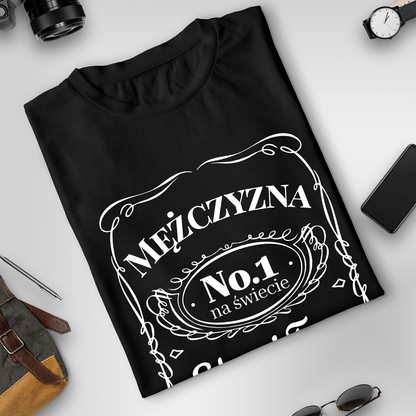 Koszulka męska z nadrukiem NUMER 1 - spersonalizowany prezent dla mężczyzny - idamell.com