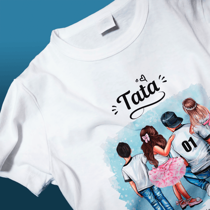 Koszulka męska z nadrukiem TATA CLIPART - spersonalizowany prezent dla taty - idamell.com