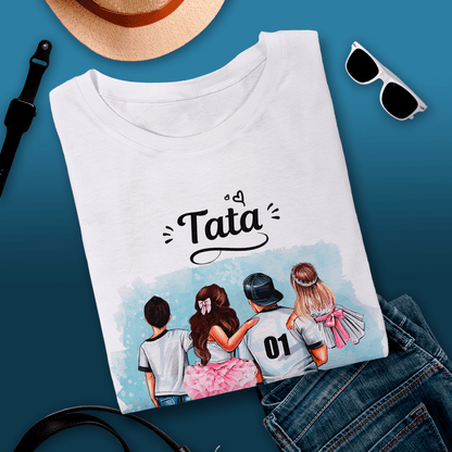 Koszulka męska z nadrukiem TATA CLIPART - spersonalizowany prezent dla taty - idamell.com