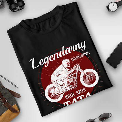 Koszulka męska z nadrukiem TATA KRÓLEM SZOS - spersonalizowany prezent dla taty - idamell.com