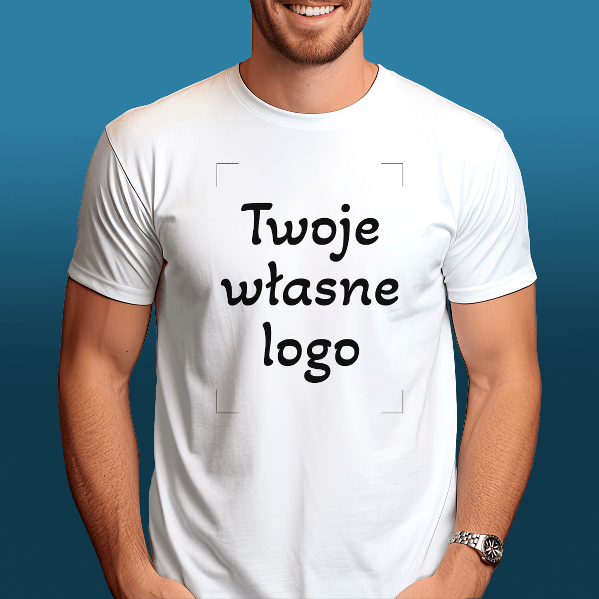 Koszulka męska z nadrukiem TWOJE LOGO - spersonalizowany prezent dla pracownika - idamell.com