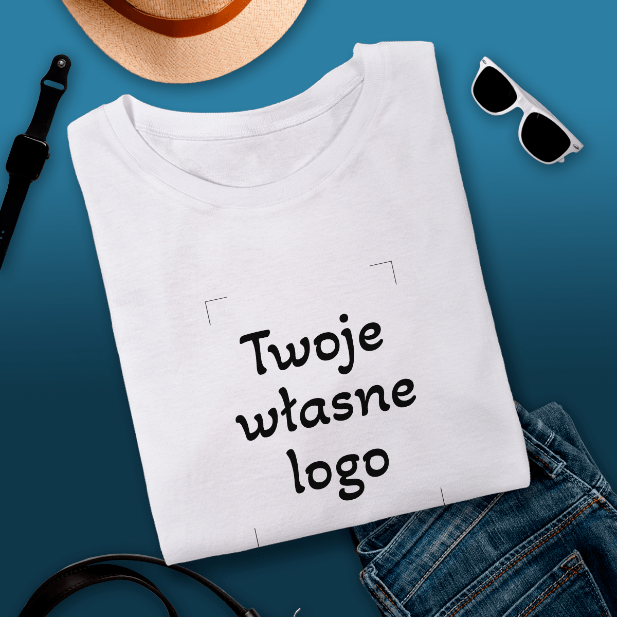 Koszulka męska z nadrukiem TWOJE LOGO - spersonalizowany prezent dla pracownika - idamell.com