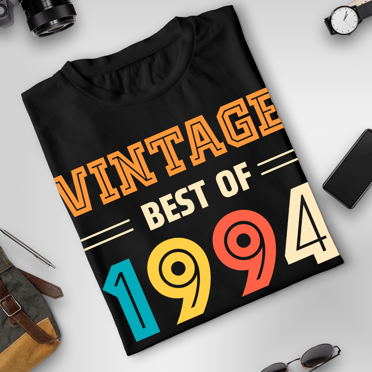Koszulka męska z nadrukiem VINTAGE - spersonalizowany prezent dla niego - idamell.com