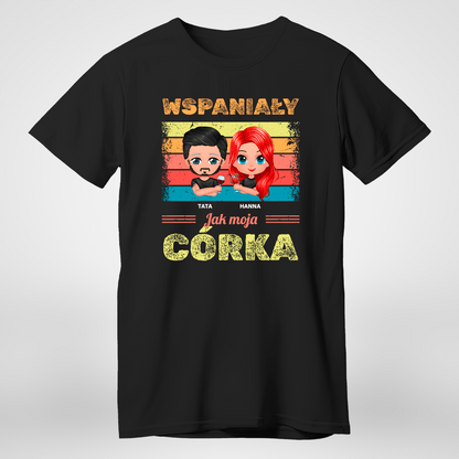 Koszulka męska z nadrukiem WSPANIAŁY - spersonalizowany prezent dla taty - idamell.com