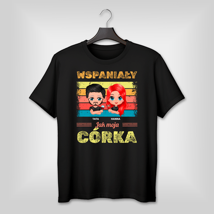 Koszulka męska z nadrukiem WSPANIAŁY - spersonalizowany prezent dla taty - idamell.com