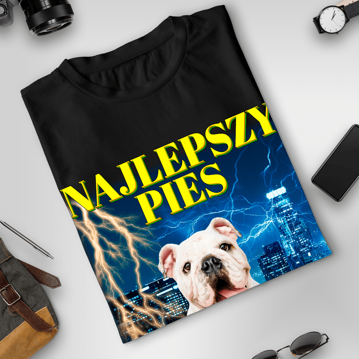 Koszulka unisex z nadrukiem NAJLEPSZY PIES - spersonalizowany prezent dla właściciela psa - idamell.com