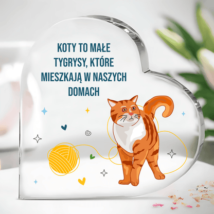 Kot jak tygrys - Szklane serce, spersonalizowany prezent - idamell.com