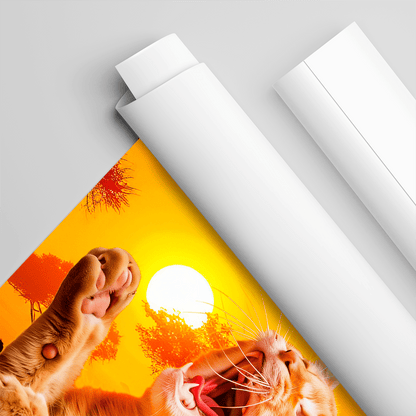 Kot niczym lew - plakat, spersonalizowany prezent dla właściciela kota - idamell.com