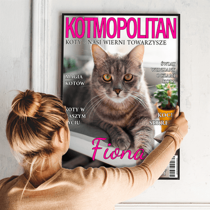 Kotmopolitan - plakat, spersonalizowany prezent dla właściciela kota - idamell.com