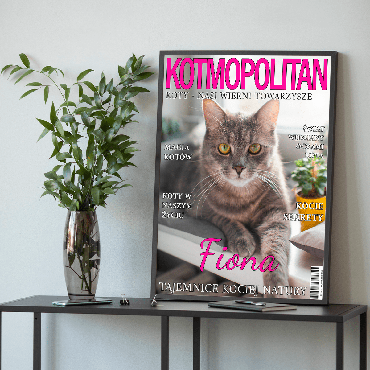 Kotmopolitan - plakat, spersonalizowany prezent dla właściciela kota - idamell.com