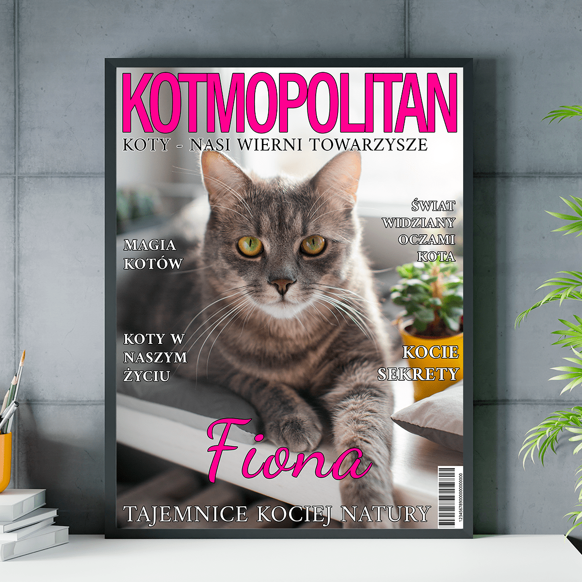 Kotmopolitan - plakat, spersonalizowany prezent dla właściciela kota - idamell.com