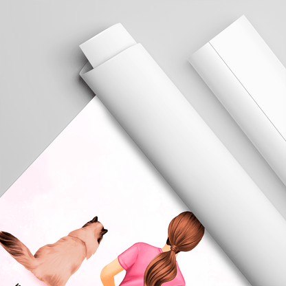 Koty jak najlepsi przyjaciele - plakat, spersonalizowany prezent dla właściciela kota - idamell.com