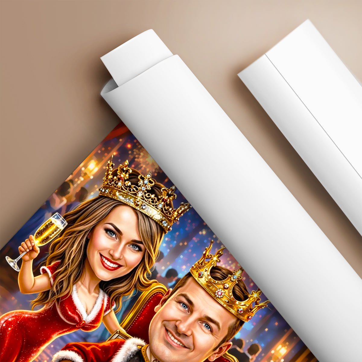 Król i królowa - plakat, spersonalizowany prezent dla pary - idamell.com