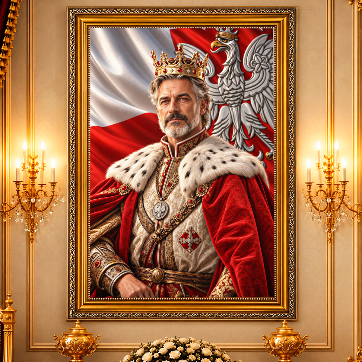 Portret ze zdjęcia na płótnie Władca państwa — prezent dla mężczyzny
