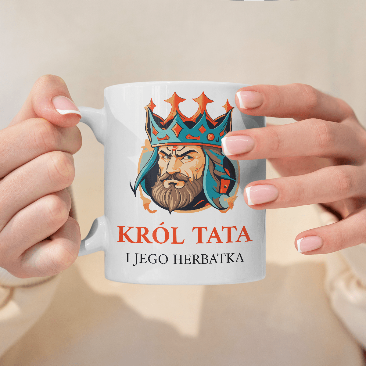Król tata - 1x Kubek z nadrukiem, spersonalizowany prezent dla taty - idamell.com