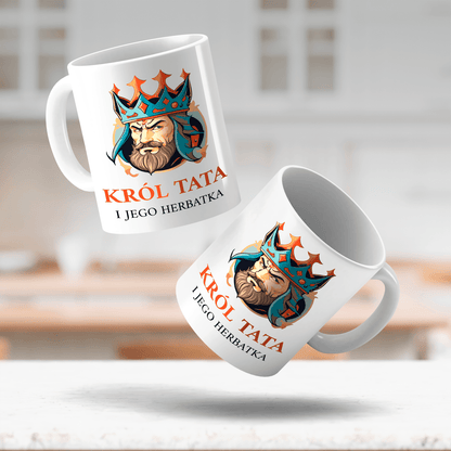 Król tata - 1x Kubek z nadrukiem, spersonalizowany prezent dla taty - idamell.com