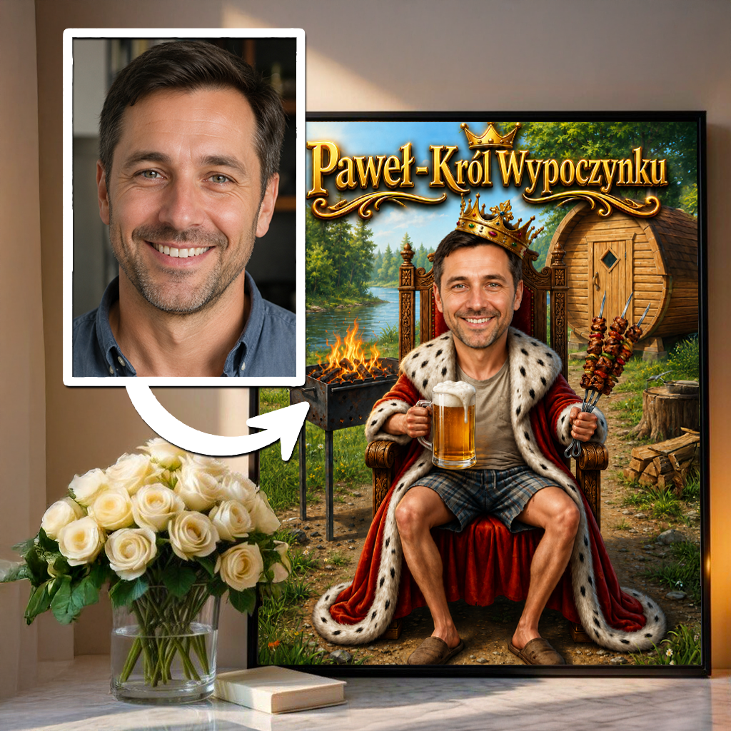 Król Wypoczynku – Personalizowany plakat dla niego - idamell.com