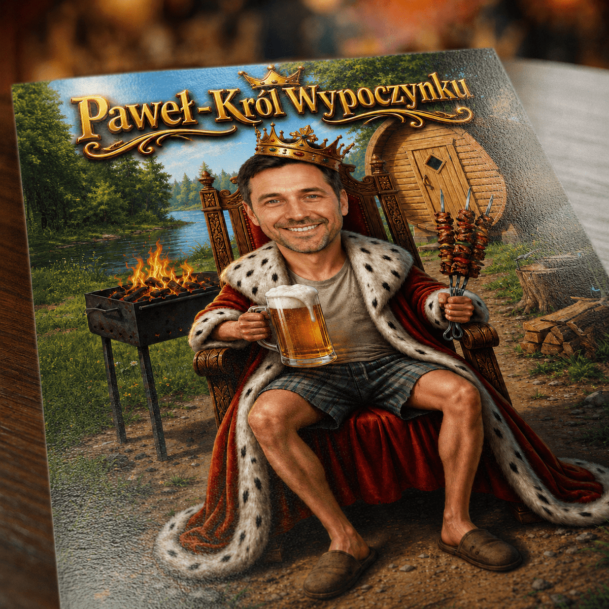 Król Wypoczynku – Personalizowany plakat dla niego - idamell.com