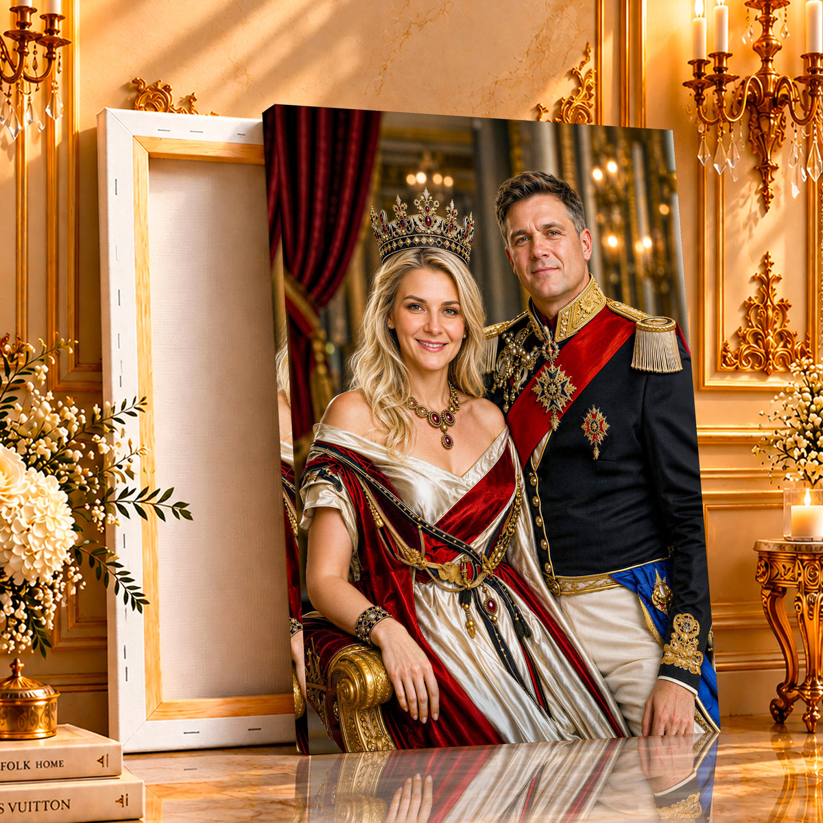 Portret ze zdjęcia na płótnie Królewska para — prezent dla pary