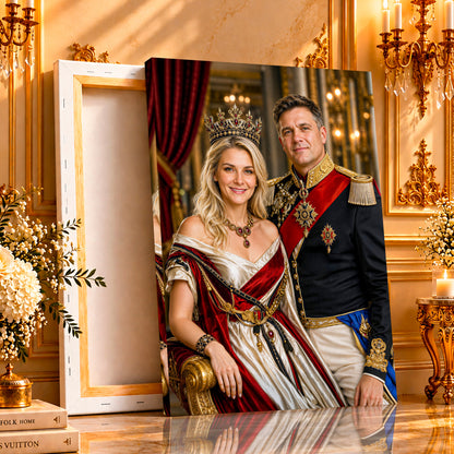 Portret ze zdjęcia na płótnie Królewska para — prezent dla pary