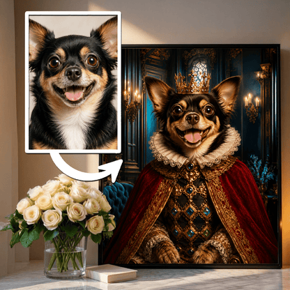 Królewski pies - plakat, spersonalizowany prezent dla właściciela psa - idamell.com