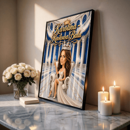 Królowa balu ilustracja - plakat, spersonalizowany prezent dla kobiety - idamell.com