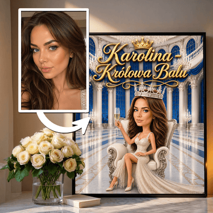 Królowa balu ilustracja - plakat, spersonalizowany prezent dla kobiety - idamell.com
