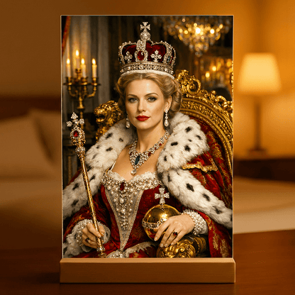 Królowa portret - Druk na szkle, spersonalizowany prezent - idamell.com